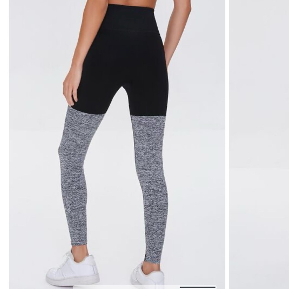 Forever 21 Balletcore Athletic Leggings S Black Gray Color Block Sock Activewear - Picture 3 of 7